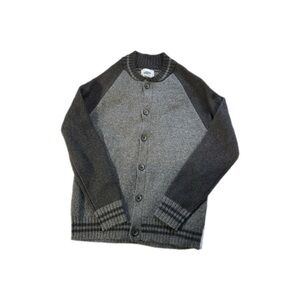 Men's Heather/charcoal Wool Blend Cardigan Sweater. Old Navy Medium